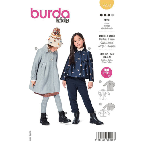 Patron Burda manteau et veste à col pour enfant Burda 9268