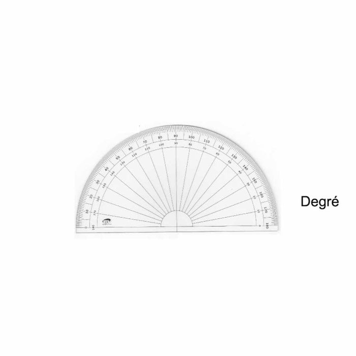 Rapporteur couture demi circulaire en degrés, 16cm, fabriquée en France