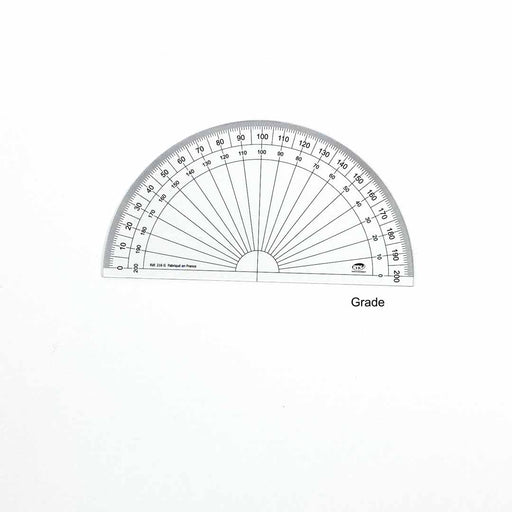 Rapporteur couture demi circulaire en grades, 16cm, fabriquée en France