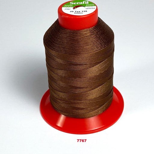 Bobine de Fil Serafil 20, 600m, Fil polyester pour chaussures, marron, 7767