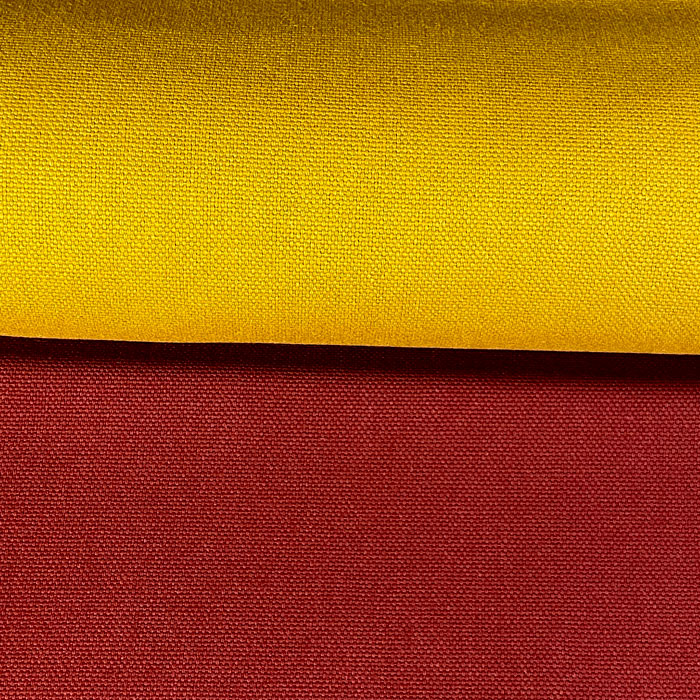 Tissu coton épais uni demi natté moutarde, création française
