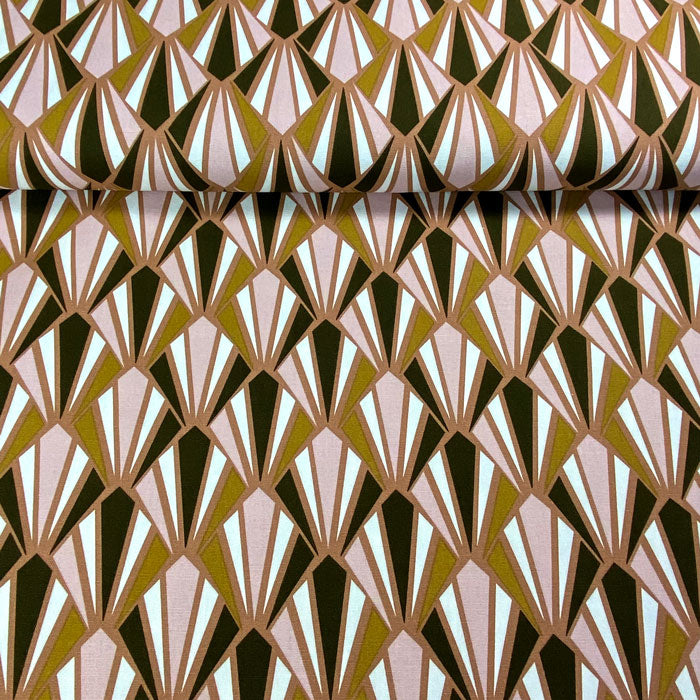 Tissu coton épais demi natté Payaz Marsala/Café noir, création française, tissu Domotex