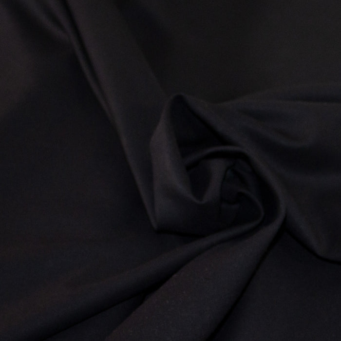 Tissu coton cretonne uni noir, 100% coton