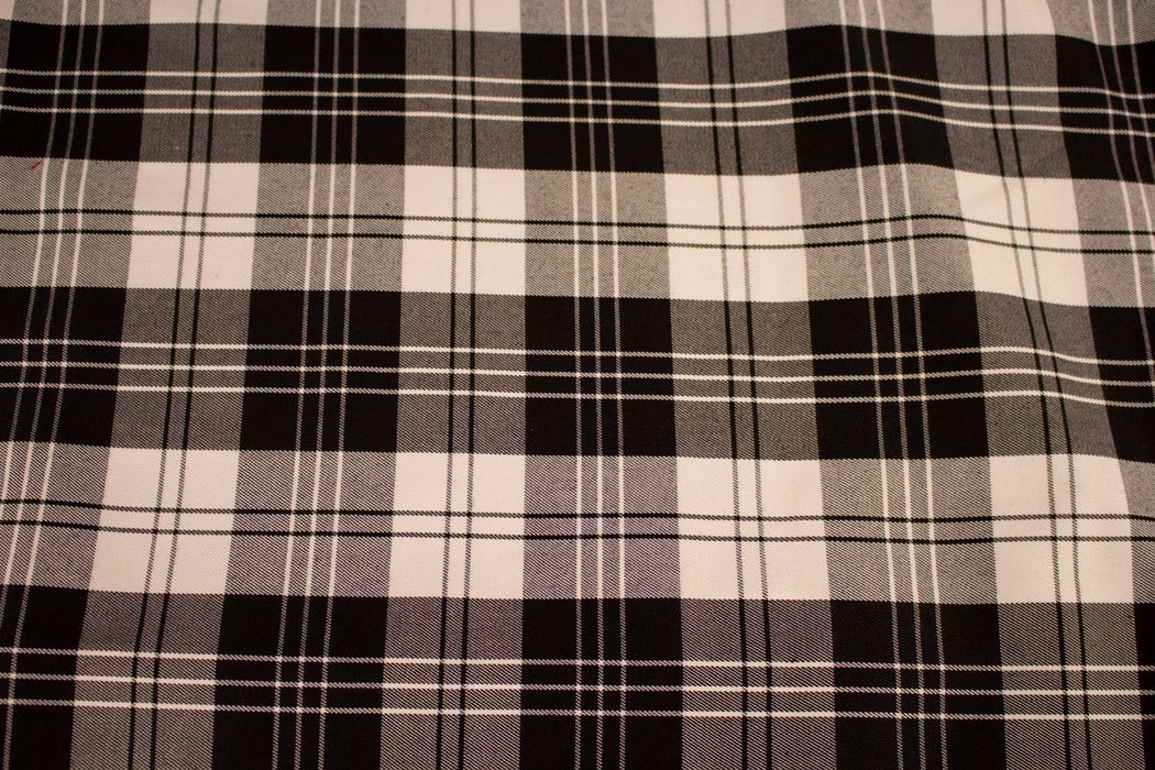 Tissu écossais noir et blanc