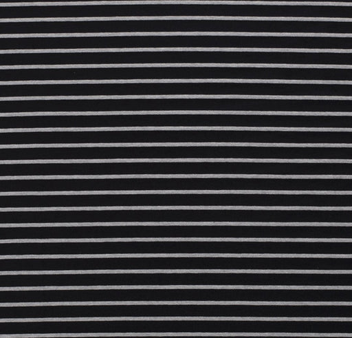 Tissu jersey à rayures, tricot jersey noir/blanc, 50cm
