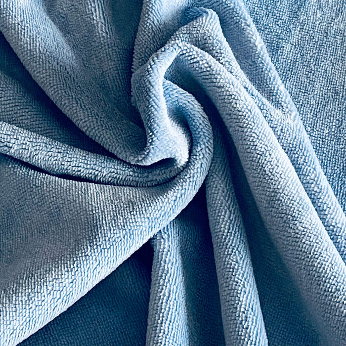 Tissu micro éponge de bambou, couleur bleu Baltique, 50cm