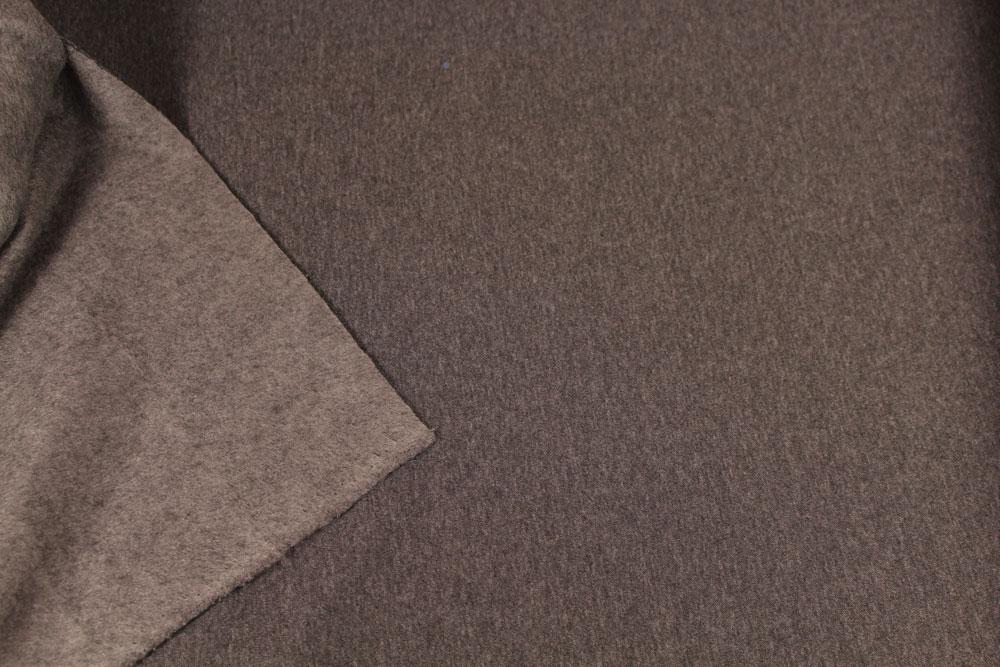Tissu jersey coton molletonné gris chiné, 50cm