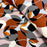 Tissu viscose souple, motifs oiseaux gris et feuilles multicolores, tissu Domotex Psitta