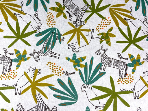 Tissu coton imprimé pour enfants, motifs, chats, oiseaux, fabrication française