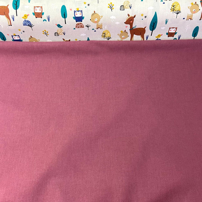 Tissu coton bois de rose, tissu Domotex, 50cm