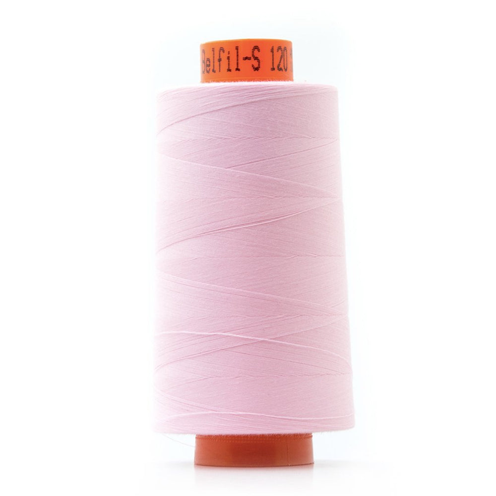 Bobine de fil polyester 5000m Belfil, cône surjeteuse rose col 82