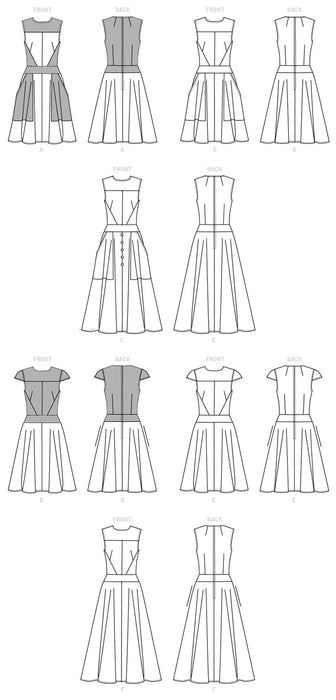 Vogue 1743, Patron robe ajustée, bas évasé