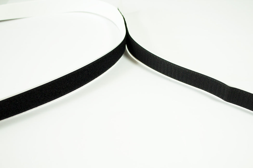 Velcro adhésif 25mm noir, ruban auto agrippant sans couture