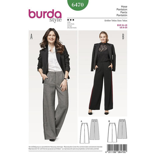 Patron couture femme, patron pantalon Burda 6470