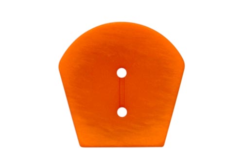 Bouton polyester orange 34mm à 2 trous