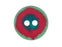 Bouton polyester vert-bleu, 18mm à 2 trous
