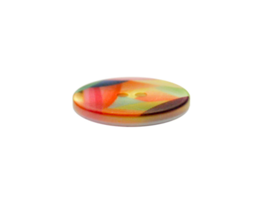 Bouton polyester multicolore 23mm, 2 trous