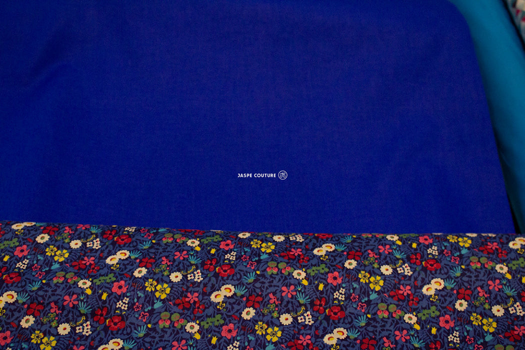 Tissu coton uni bleu royal, Free Spirit, Designer Essentials
