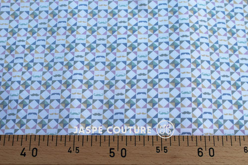 Tissu coton enduit motifs géométriques, 50cm Chrystel G Design