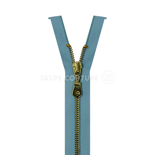 Fermeture eclair separable metal bleu ciel