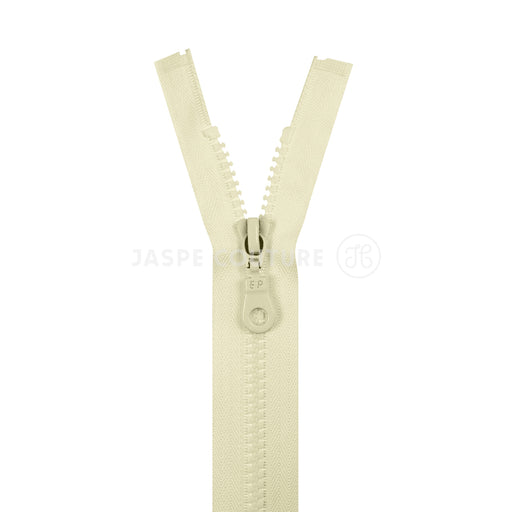 Fermeture eclair separable moulee blanc casse