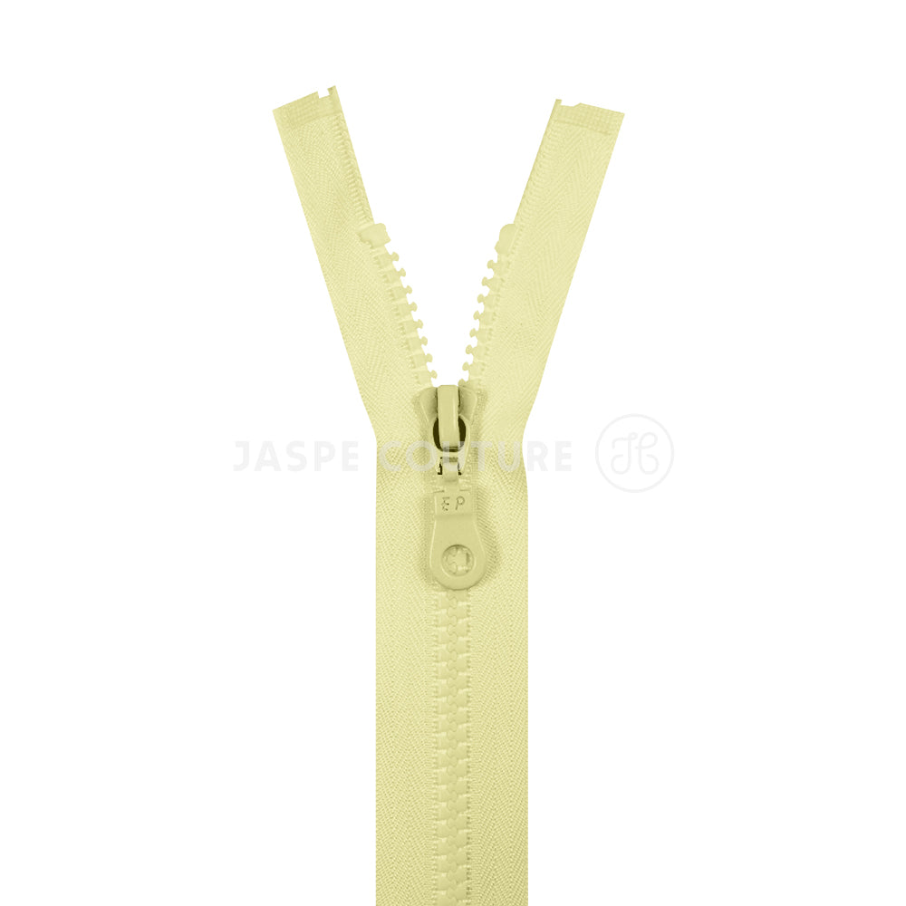 Fermeture eclair separable moulee jaune paille