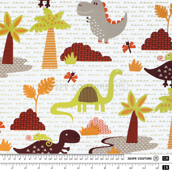 Tissu coton motifs dinosaures Tyrex